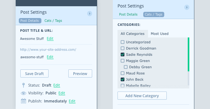 Now you can do all of your post/page editing without leaving Upfront!