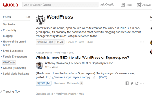 Quora promises the best answer to any question.