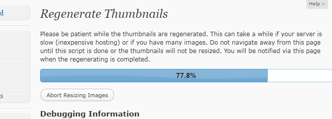 Regenerate Thumbnails plugin