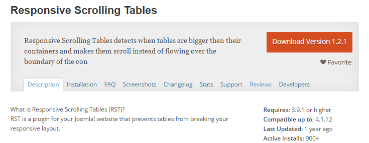 screenshot of responsive scrolling tables plugin from wp.org