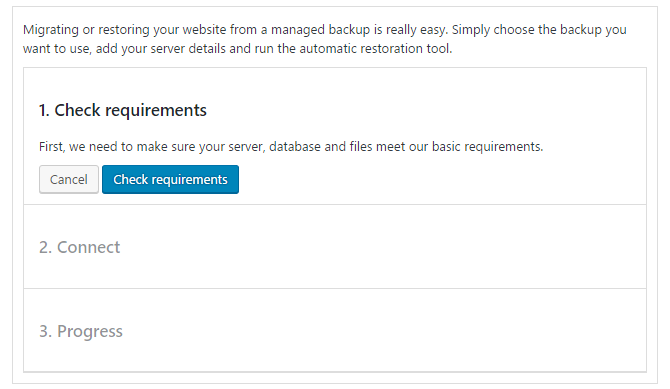 Snapshot will walk you through the backup restore process.