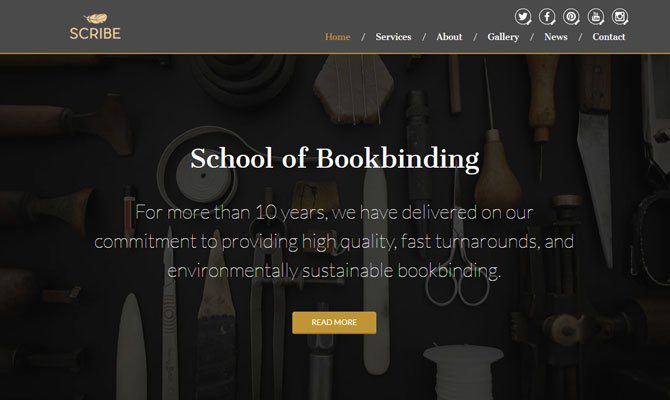 Scribe, Upfront theme