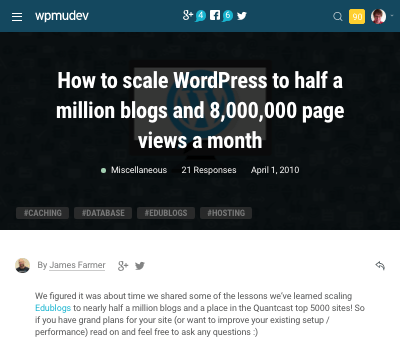 We had to do some serious work scaling WordPress Multisite for Edublogs