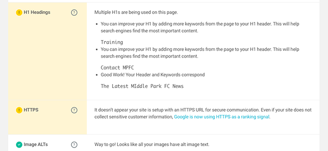 WP Checklist has picked up a few SEO issues on my site, but they're all easily fixed!