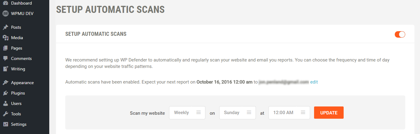 Setting up automatic scans in Defender