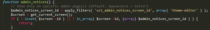 the code does limit the display of the notification to the editor