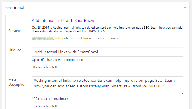 You can use SmartCrawl to edit the title tag and meta description for each individual post and page.