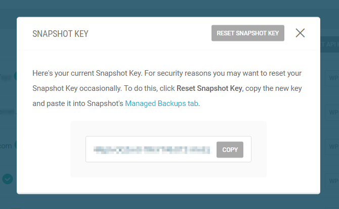 Get your Snapshot key from the Hub.