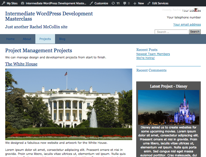 The term description on the term archive page