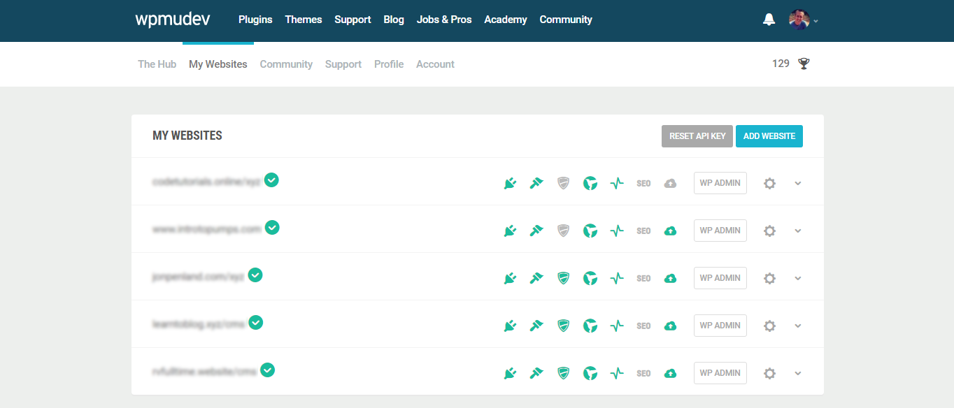 Screenshot of the Hub