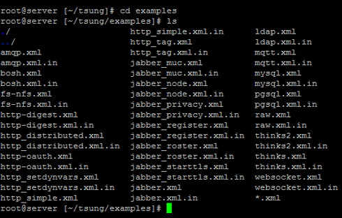 Sample XML files are listed on the PuTTY client.