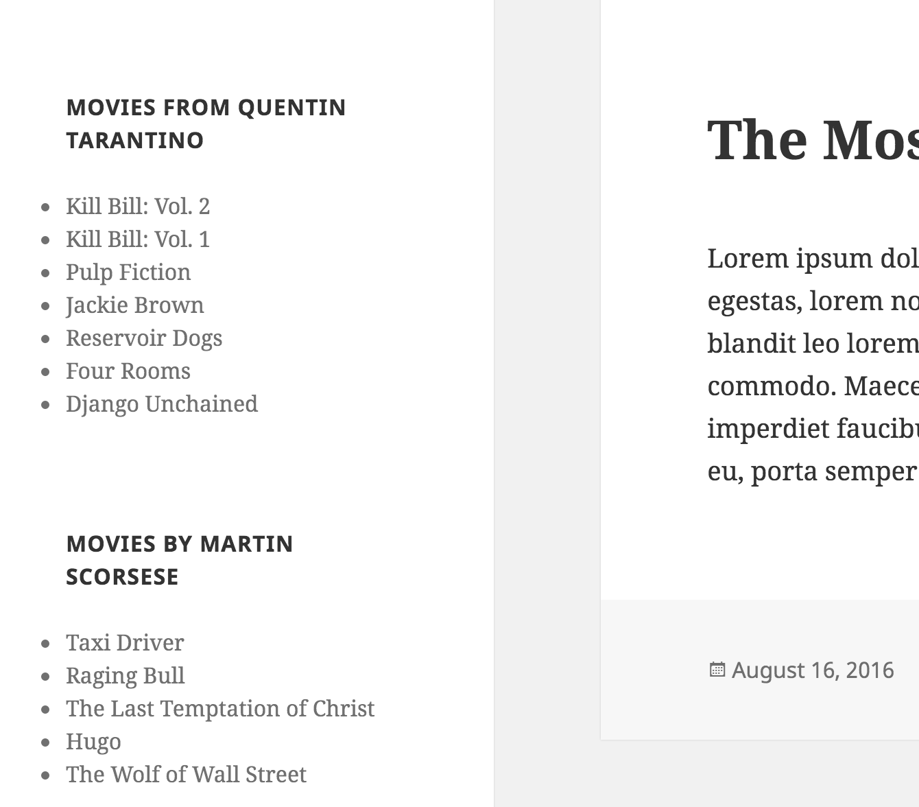 Separate movie lists