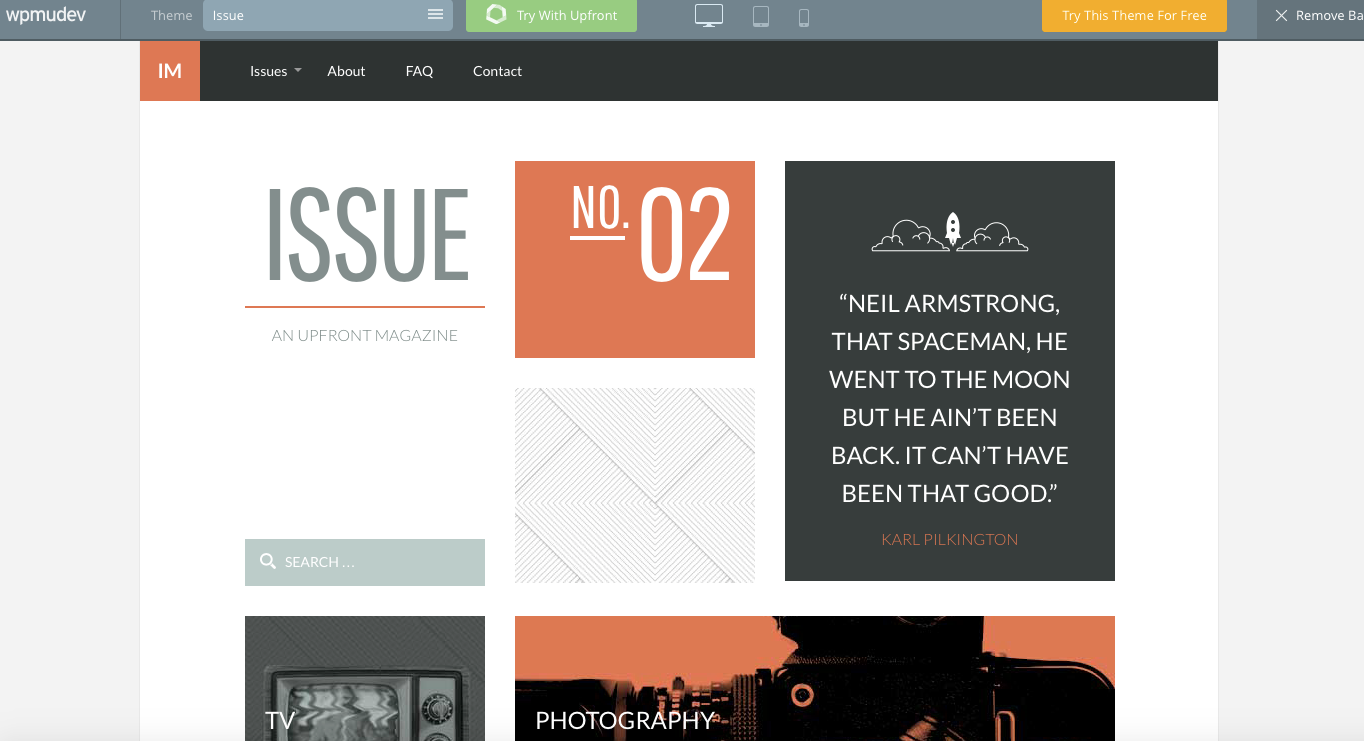 Issue premium wordpress theme live demo