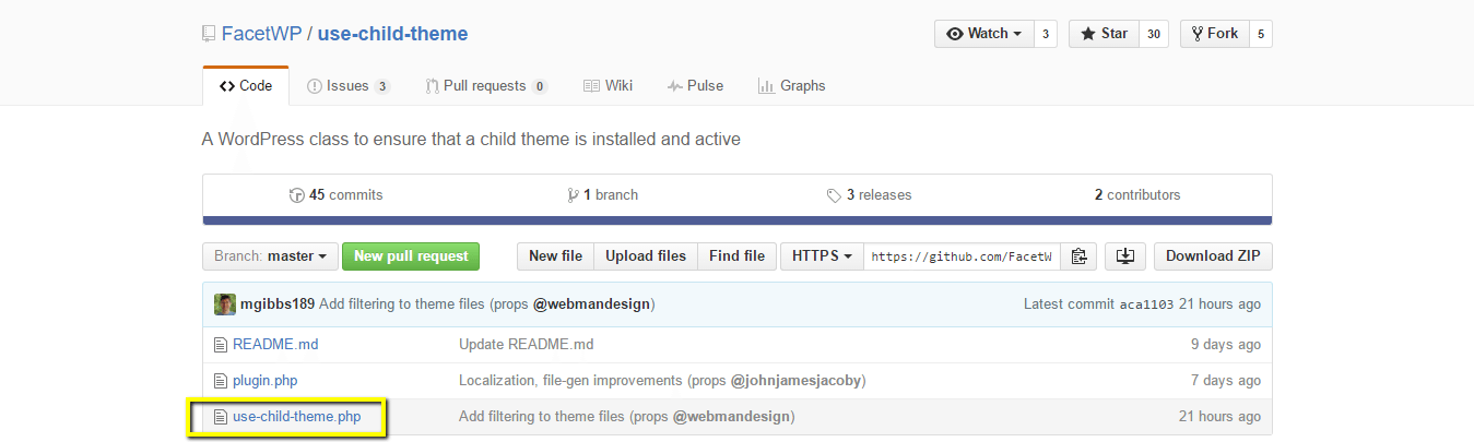 the use child themes file is available at github