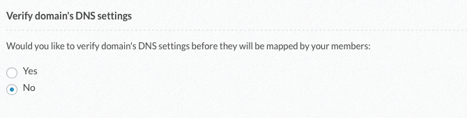 Switch off the verify DNS option