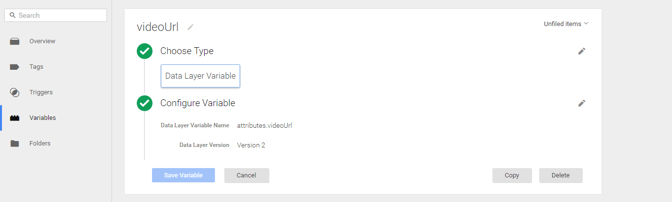 Creating a videoURL variable.