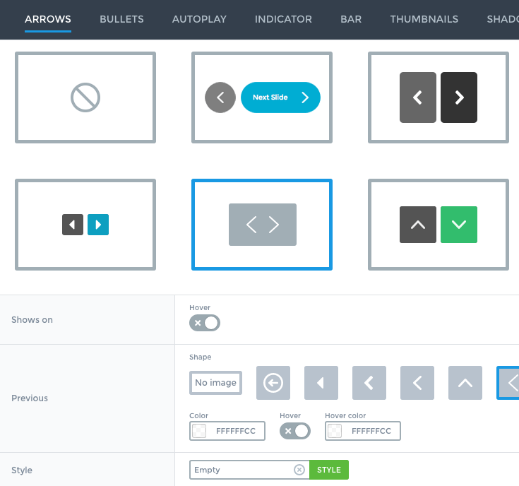 Smart Slider Visual Settings