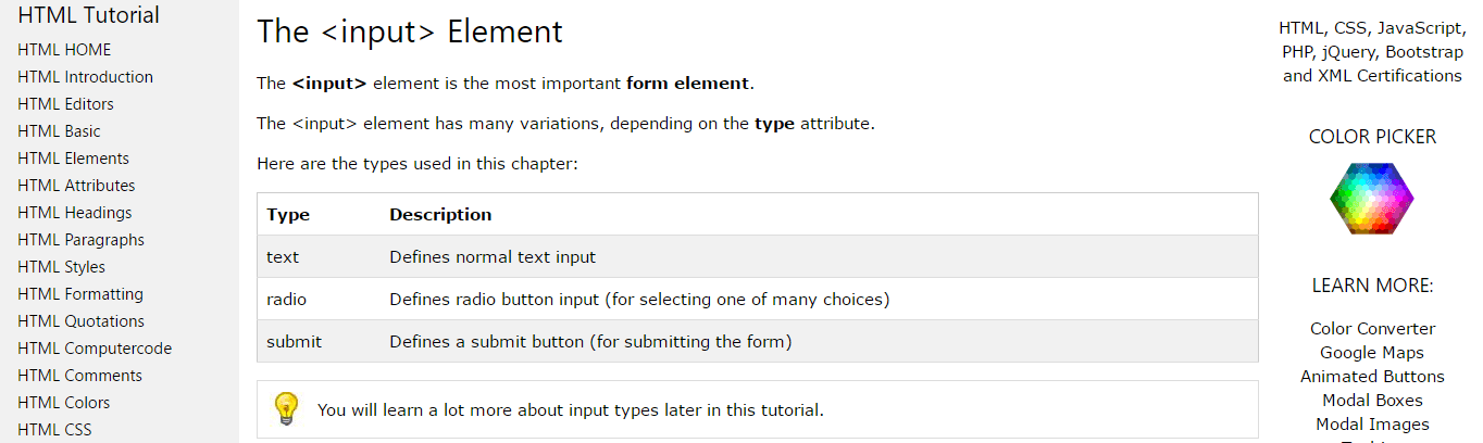 w3schools website screenshot