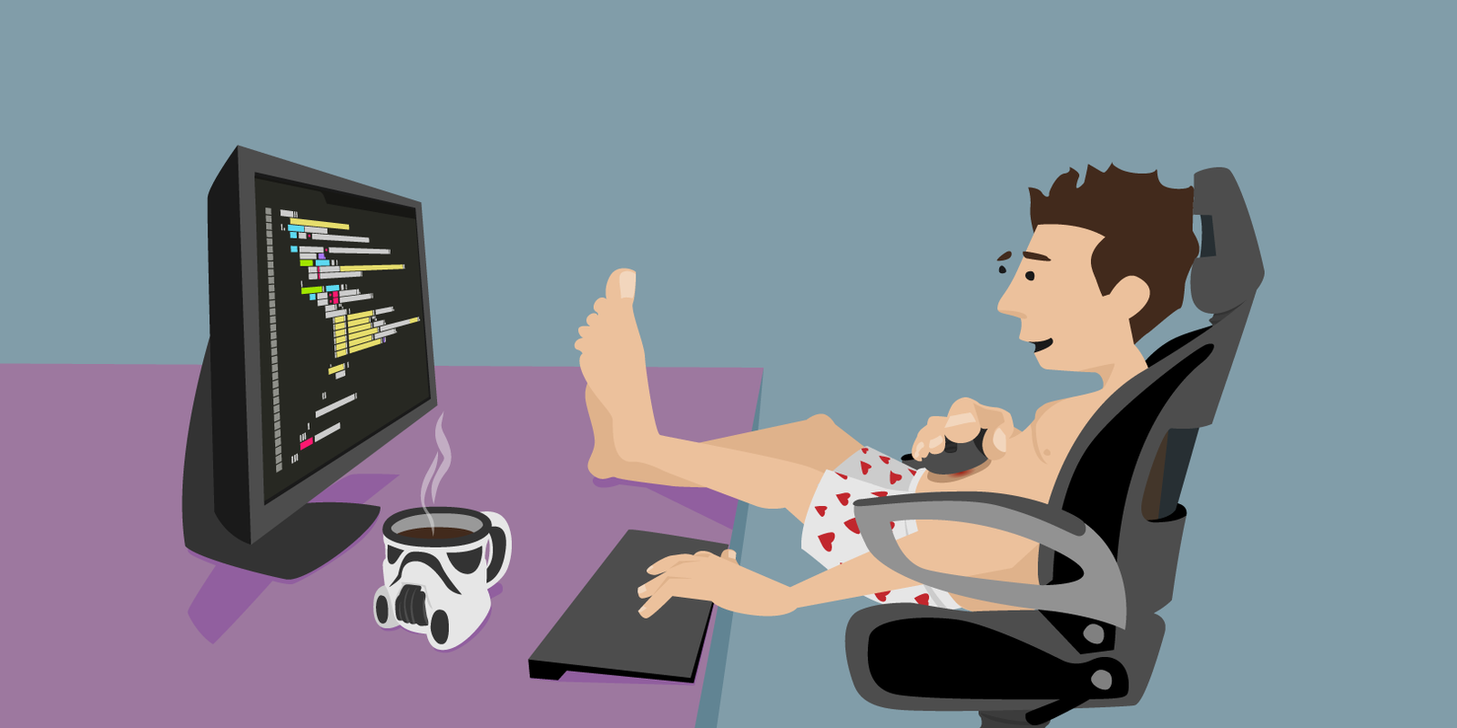 Even if you work from home, it's important to take a break and recharge your batteries.