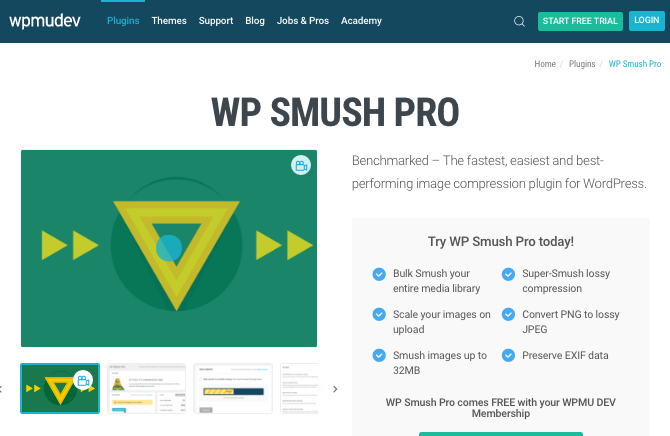 WP Smush Pro page