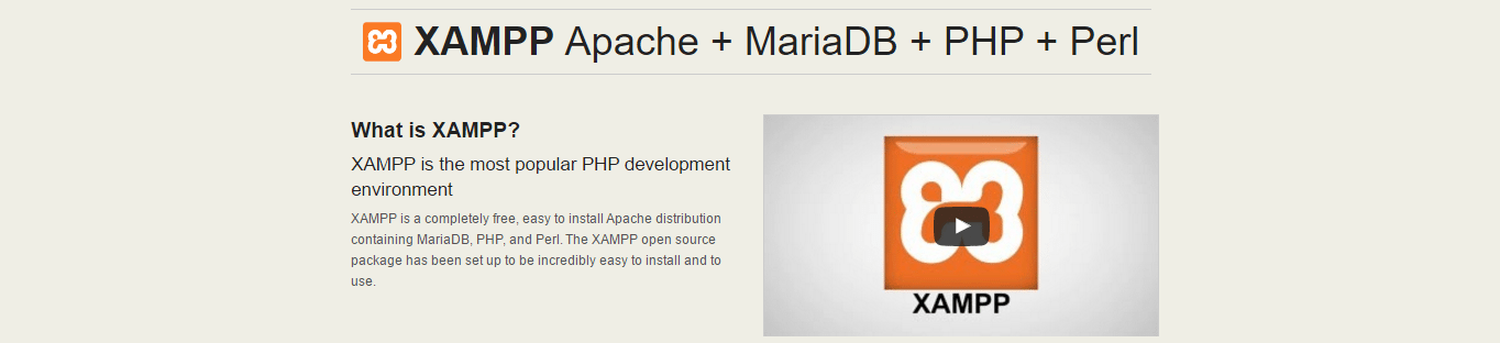 screenshot of xampp website